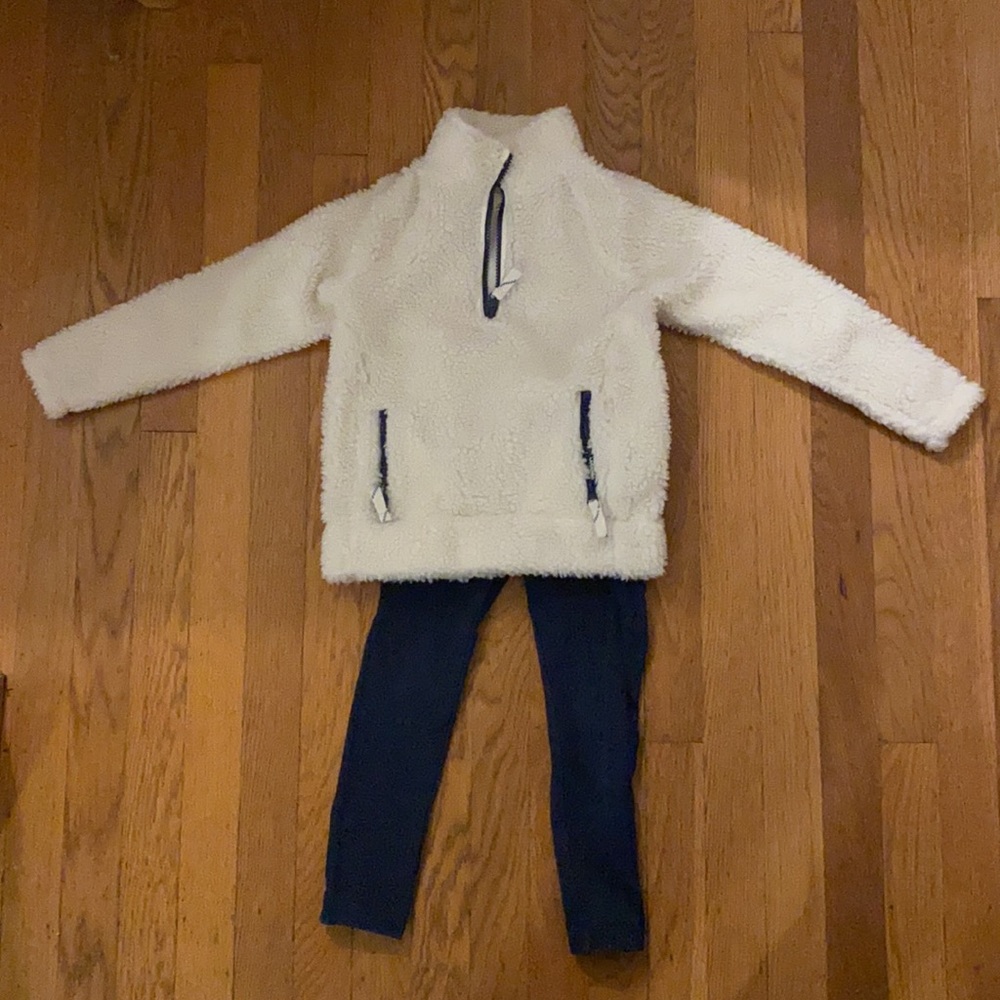 Girls JCrew fleece pullover & leggings toddler 4/5